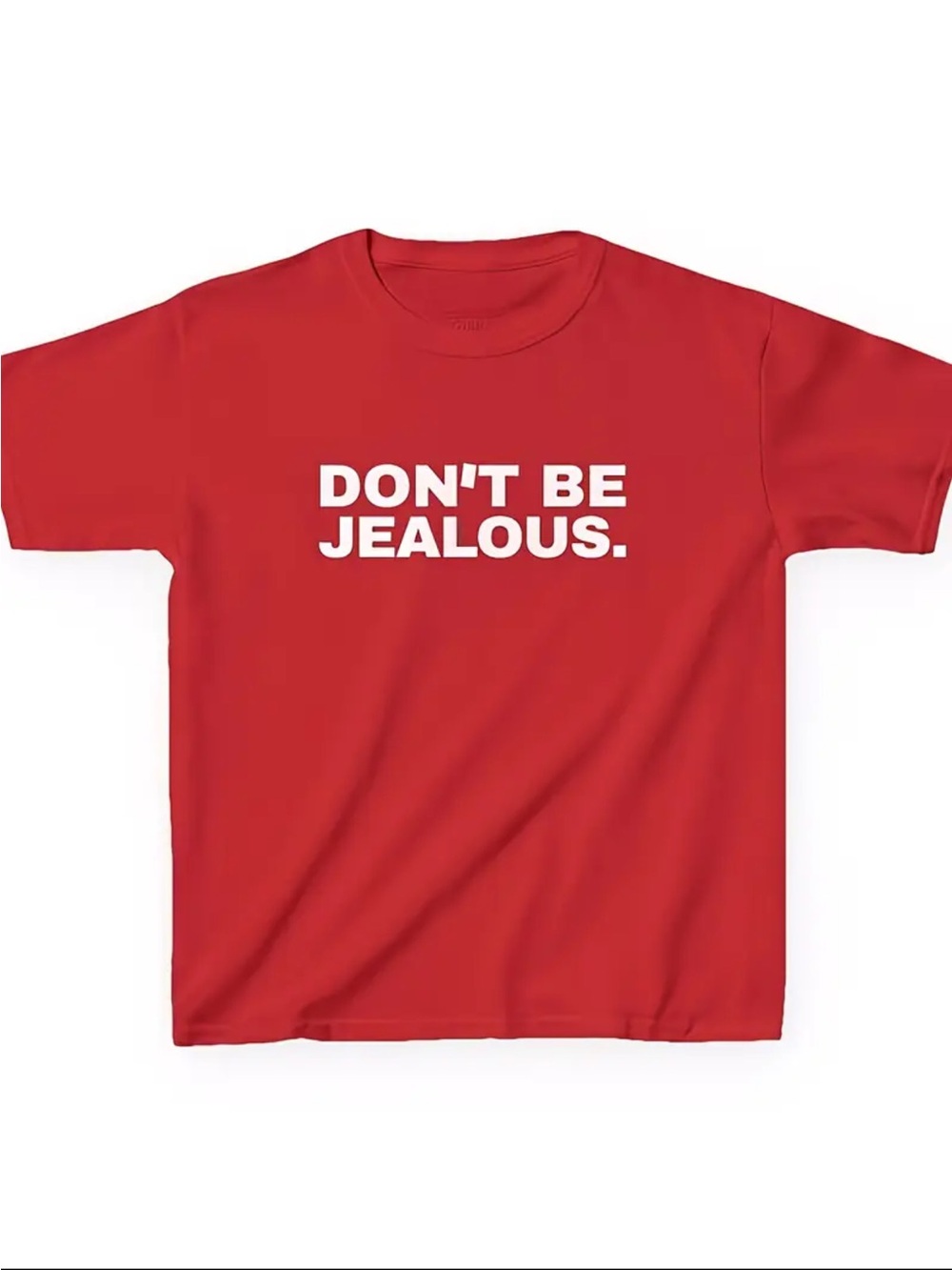 Don't Be Jealous Red Graphic Tee - Women's Casual Top - Picture 2 of 3